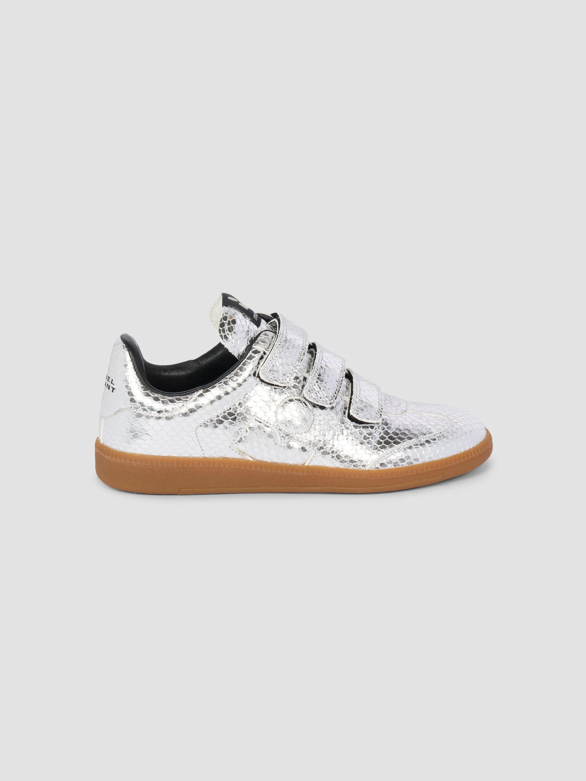 Women's Beth Snake-Embossed Leather Low-Top Sneakers - Silver - 1