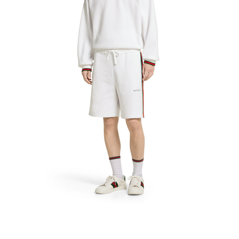 Cotton piquet shorts with Web 3