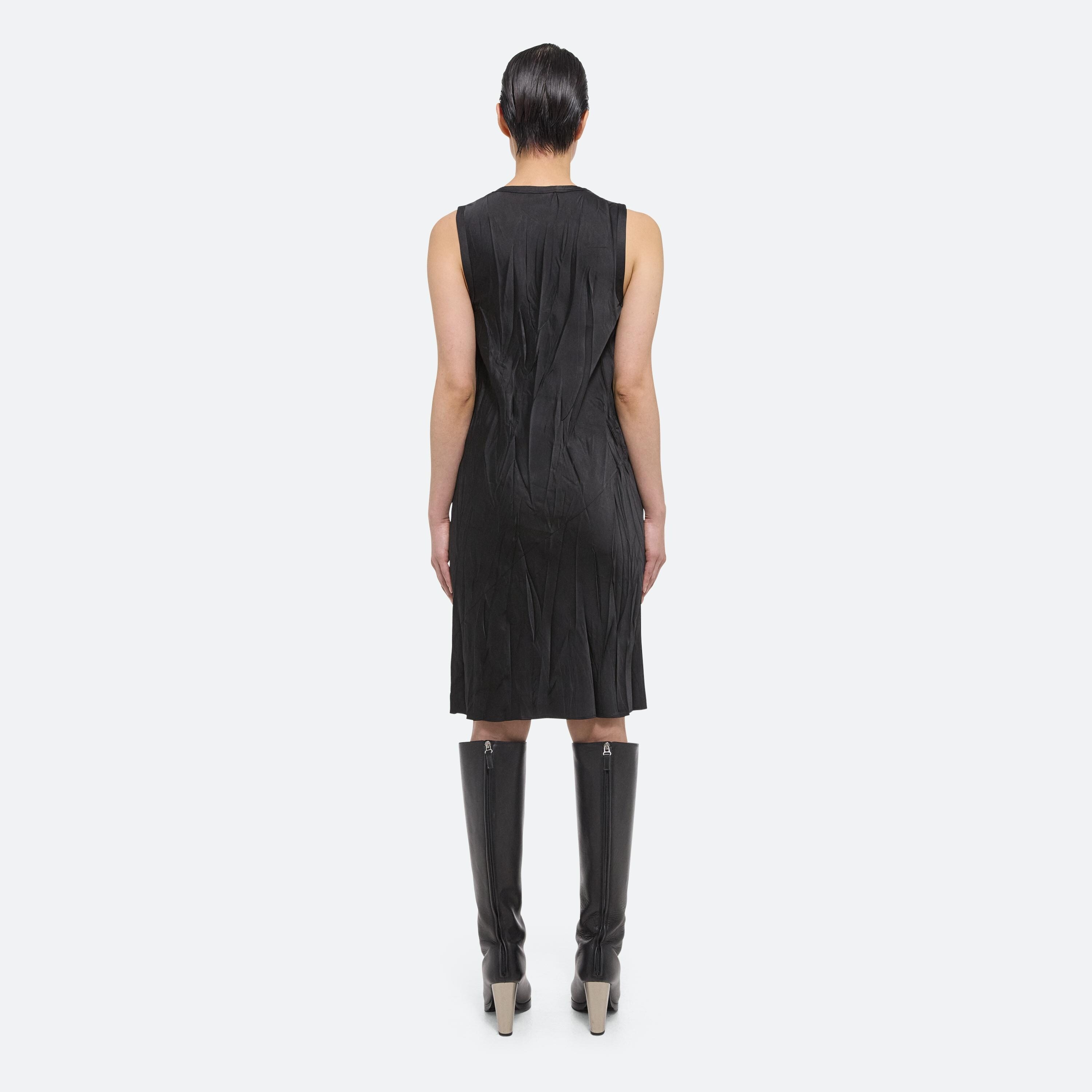 CRUSHED SATIN TANK DRESS - 5