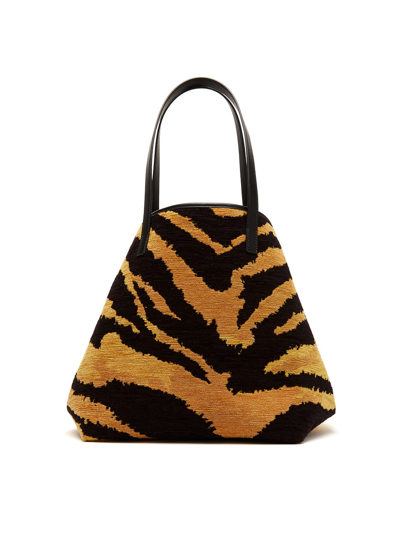 MEDIUM TIGER PRINTED SQUARE TOTE 1