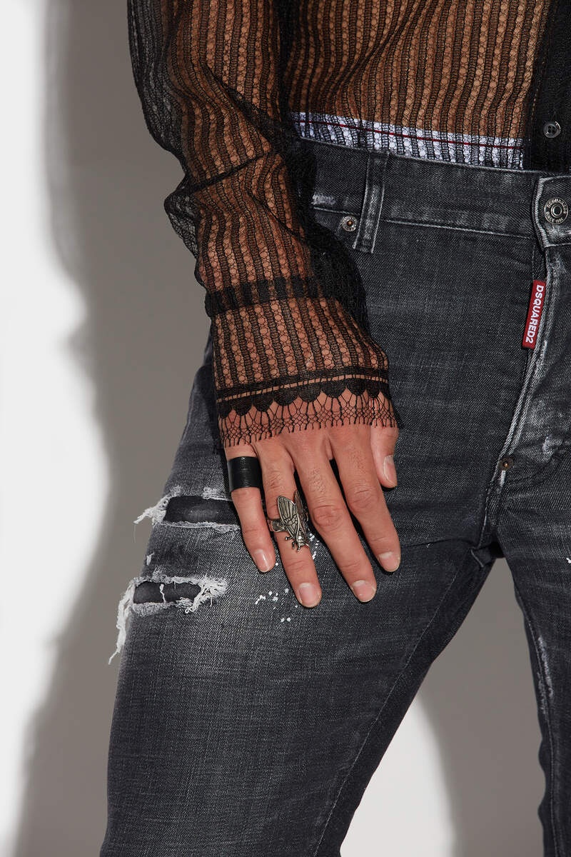 LACE DROPPED SHOULDER SHIRT - 5