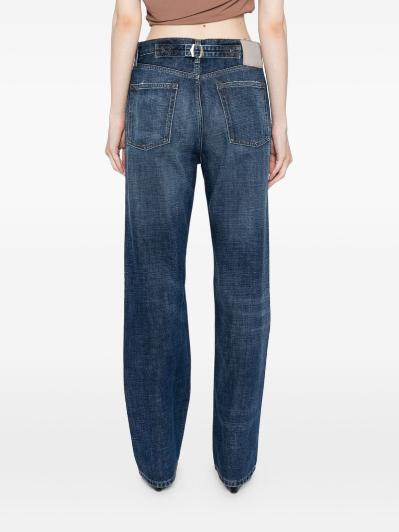 buckled straight leg jeans 4