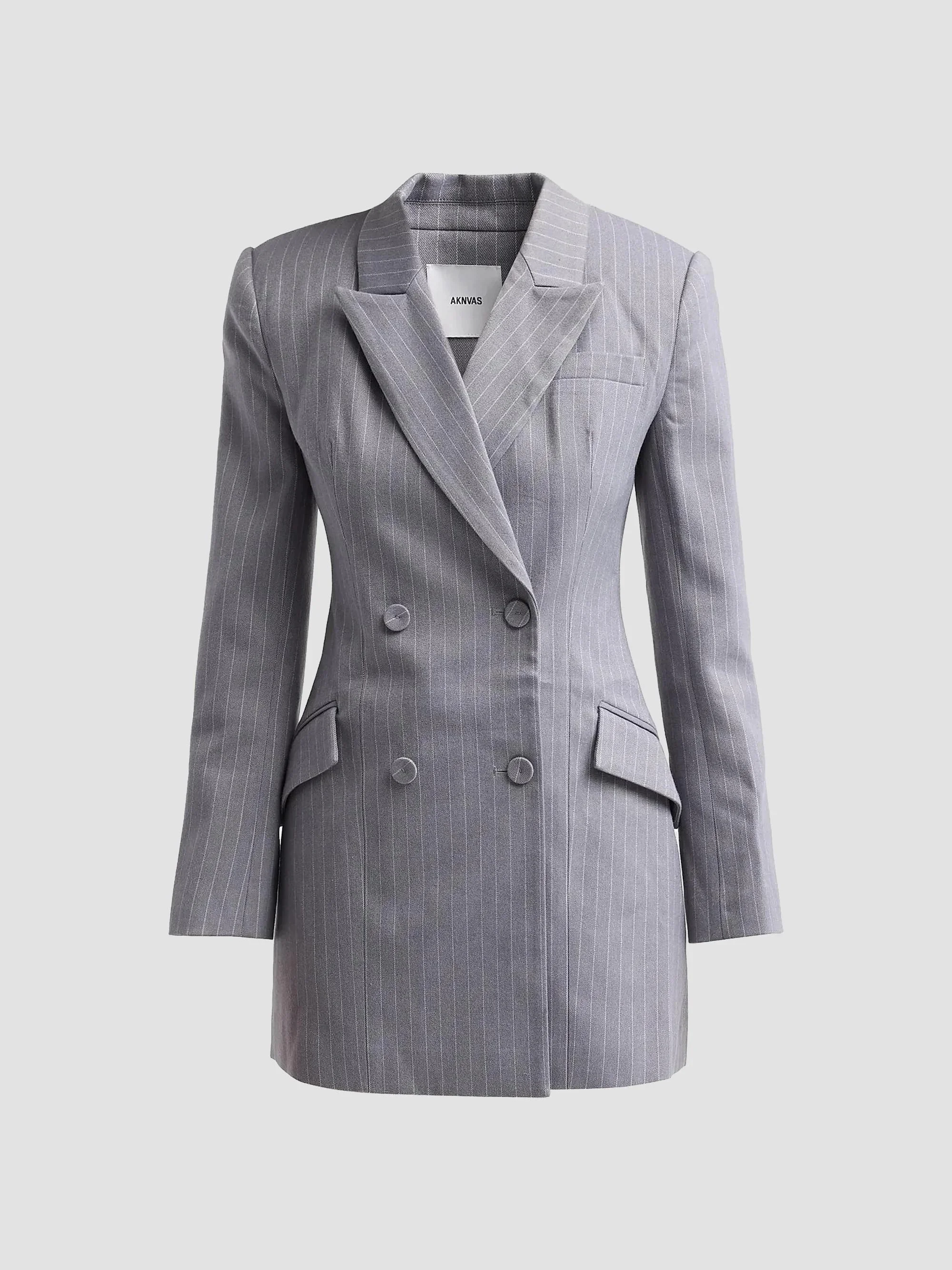 Women's Zoe Blazer Mini Dress - Grey White - 1