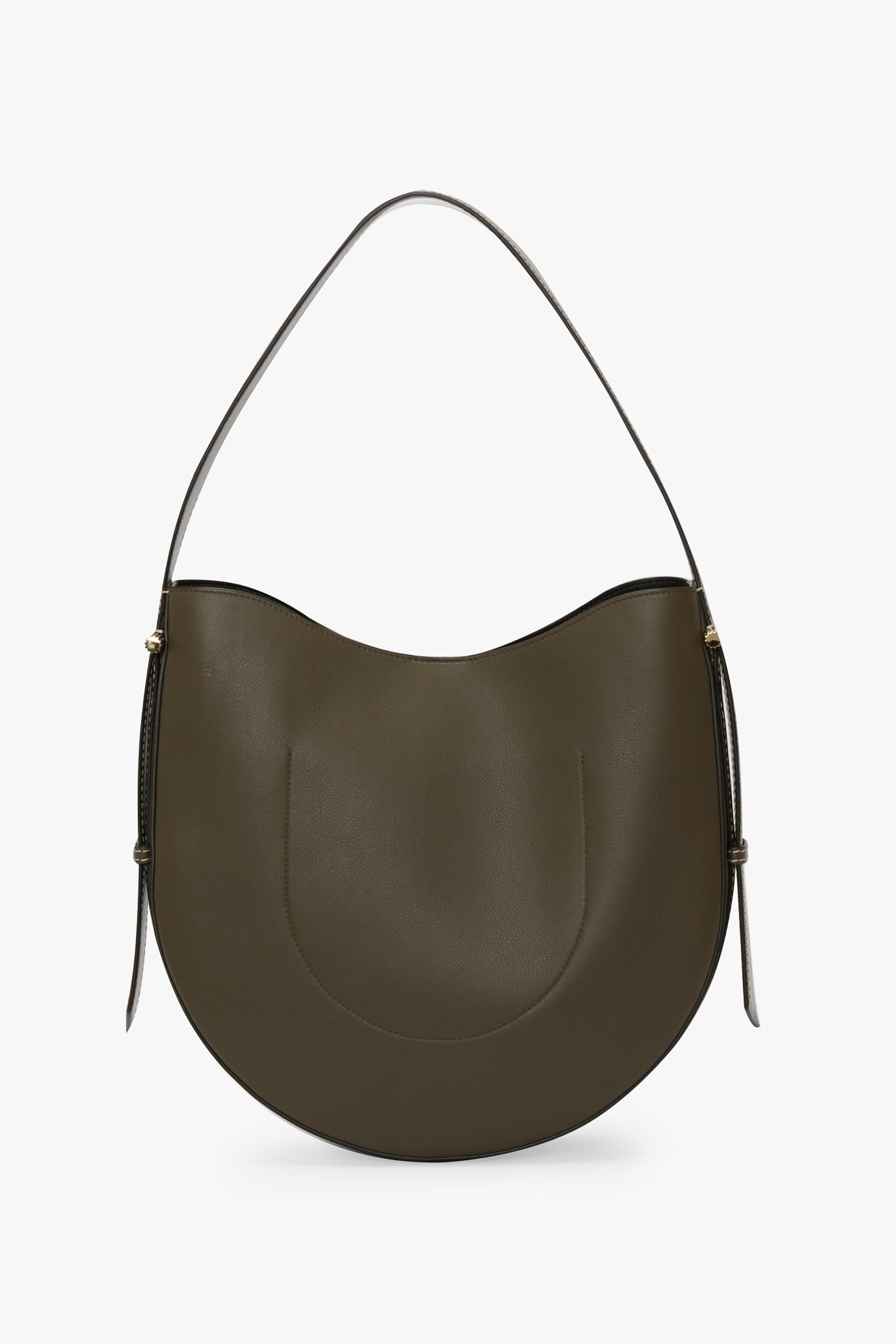 Dia Hobo Bag In Dark Khaki Smooth Leather - 5