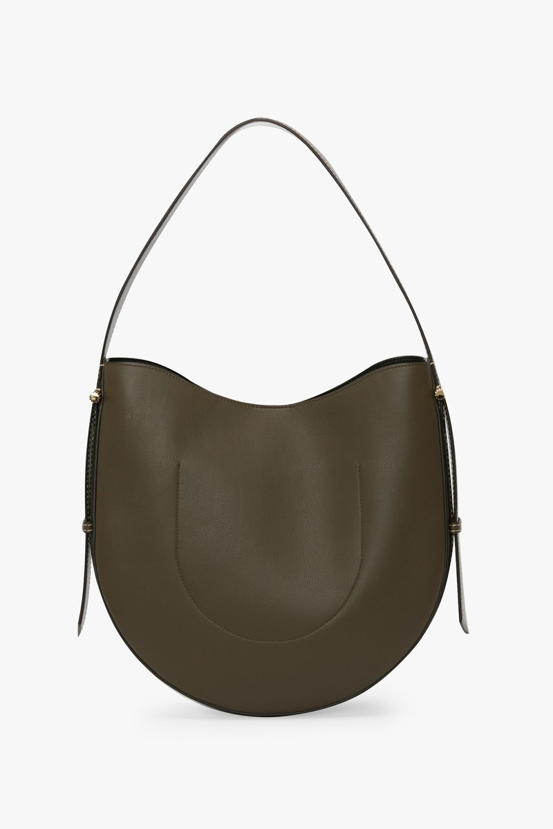 Victoria Beckham Dia Hobo Bag In Dark Khaki Smooth Leather outlook