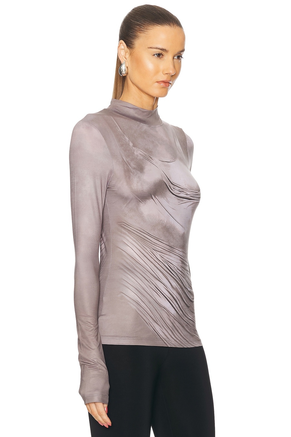 Draped Print Trompe Loeil T-Shirt - 2