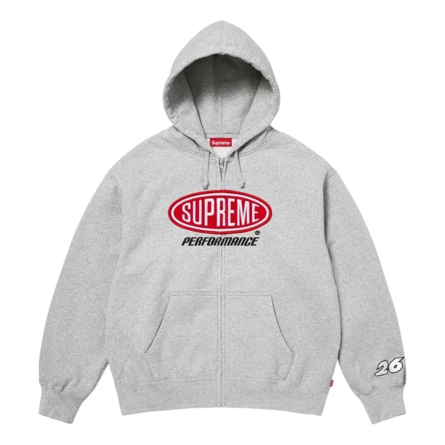 Supreme SS26 Performance Zip Up Hooded Sweatshirt 'Heather Grey' SUP-SS26-015-HETRGRY - 1