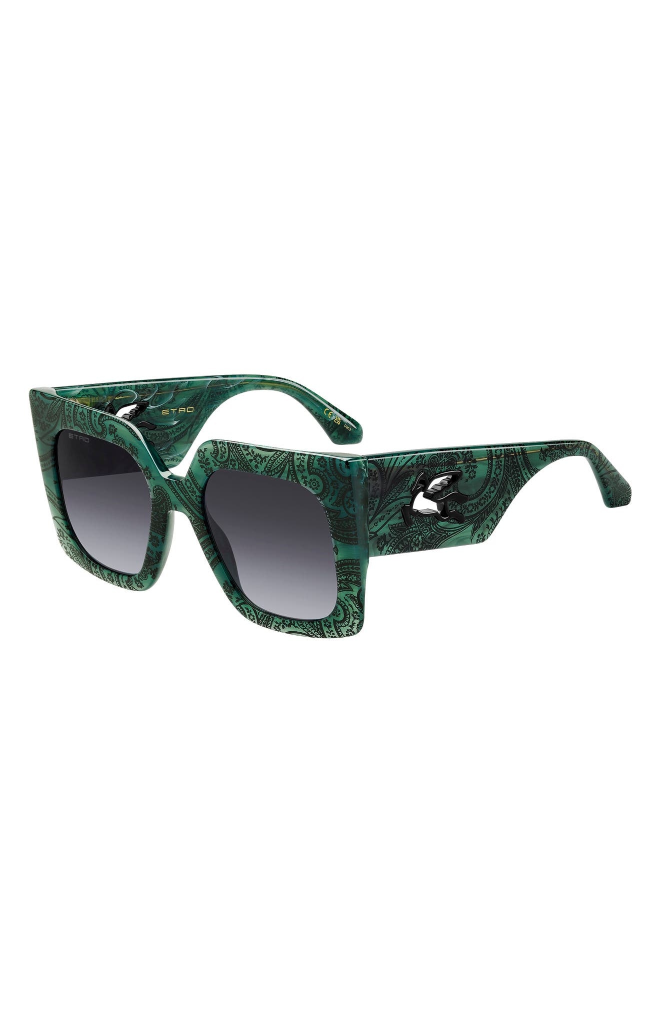 Etro 53mm Gradient Square Sunglasses in Marble Green/Dark Grey Sf at Nordstrom - 2