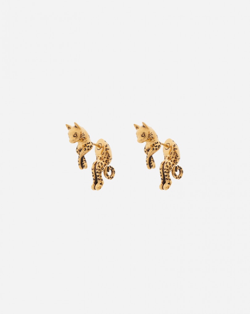 BRASS CAT EARRINGS - 2