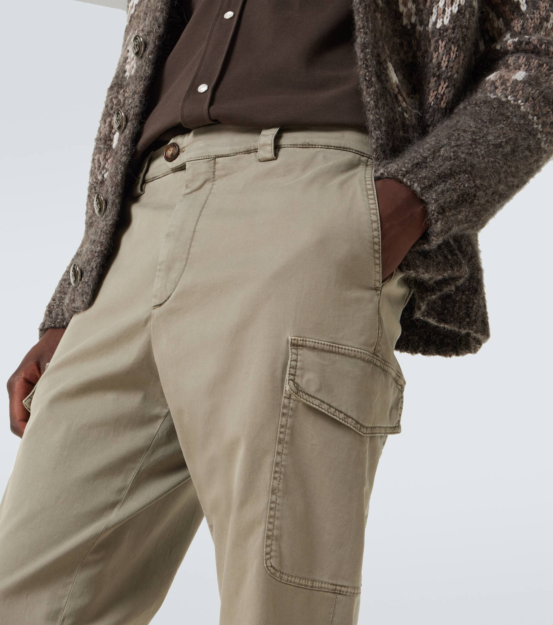 Cotton-blend slim pants - 5