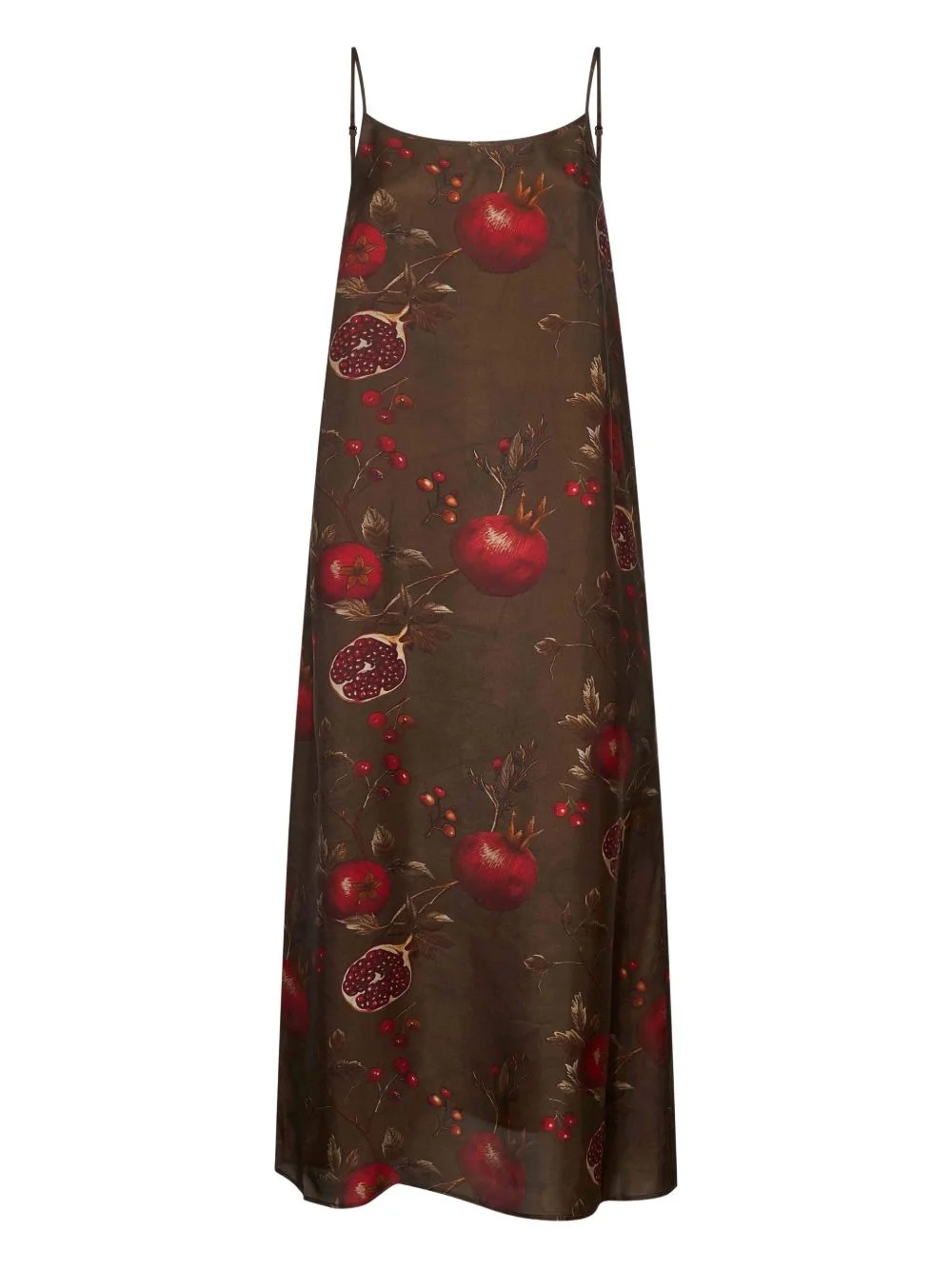 Anaya pomegranate-print slip midi dress - 1