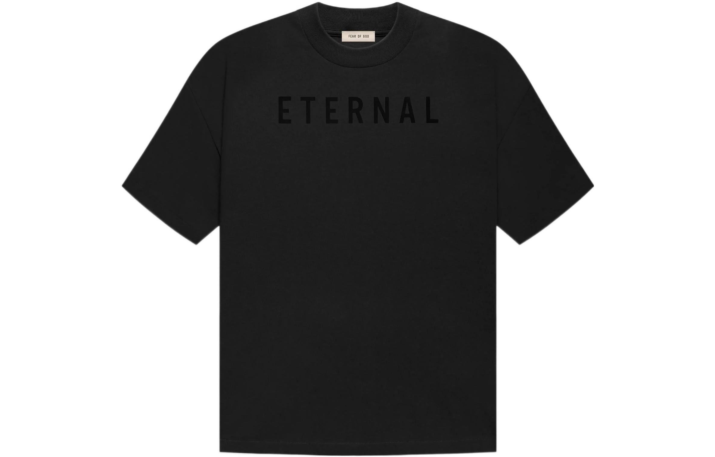 Fear of God Eternal Logo Flocked Crewneck T-Shirt 'Black' FGE50-001AJER-001 - 2