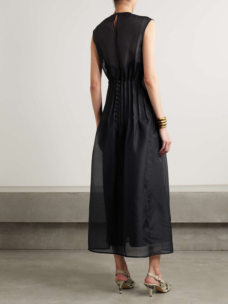 Wes pintucked 실크 organza maxi 드레스 3