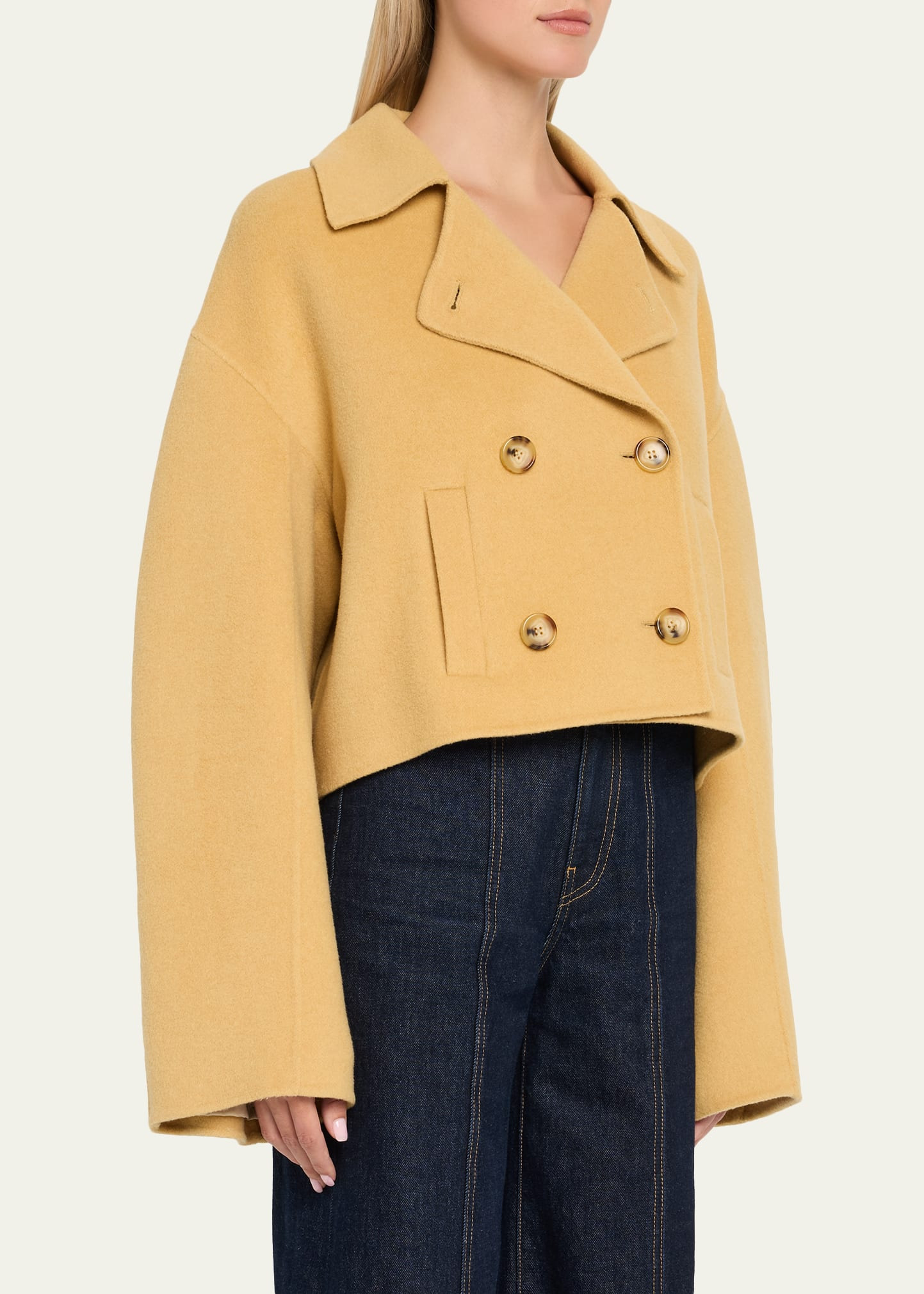Marta Cropped Double-Faced Wool Coat - 4