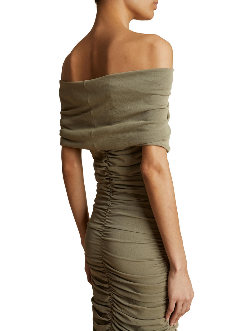Women's Jacinta Off-the-Shoulder Fringe Maxi Dress - Olive 4