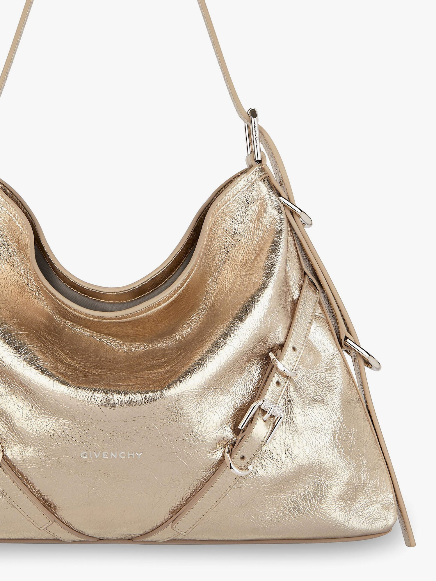 Givenchy Voyou Metallized Leather Shoulder Bag - 3