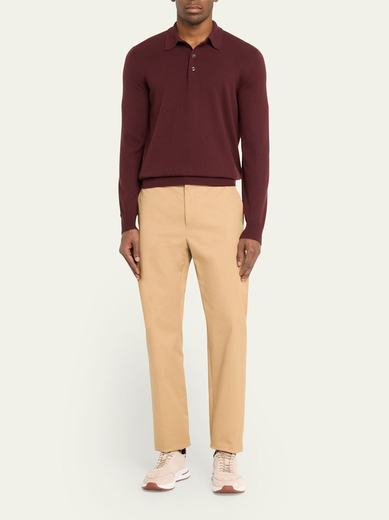 Loro Piana Men's Vicuna Wool Polo Sweater outlook