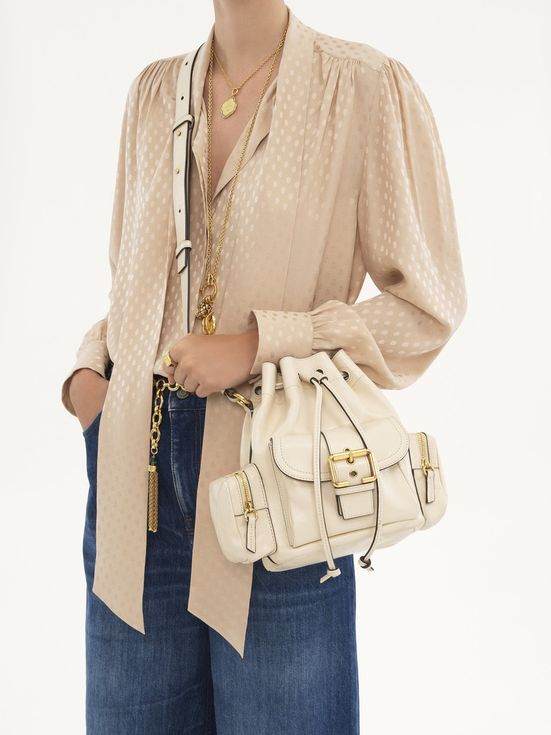 Chloé CAMERA BUCKET BAG IN SHINY LEATHER outlook