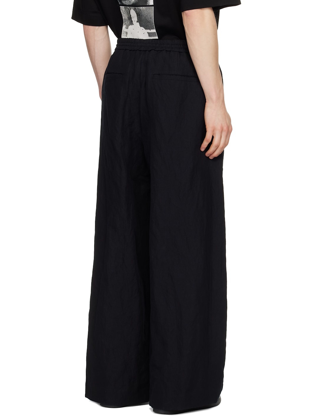 Juun. J Black Cotton-Linen Blended Trousers - 3