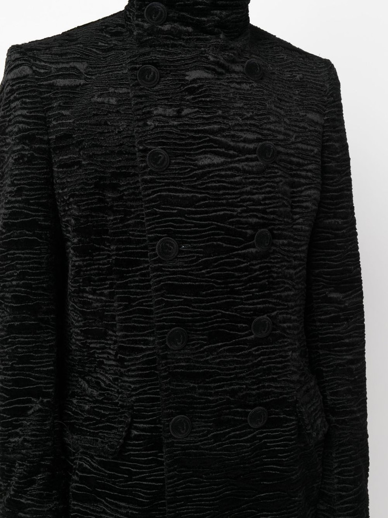 double-breasted cloqué coat 5