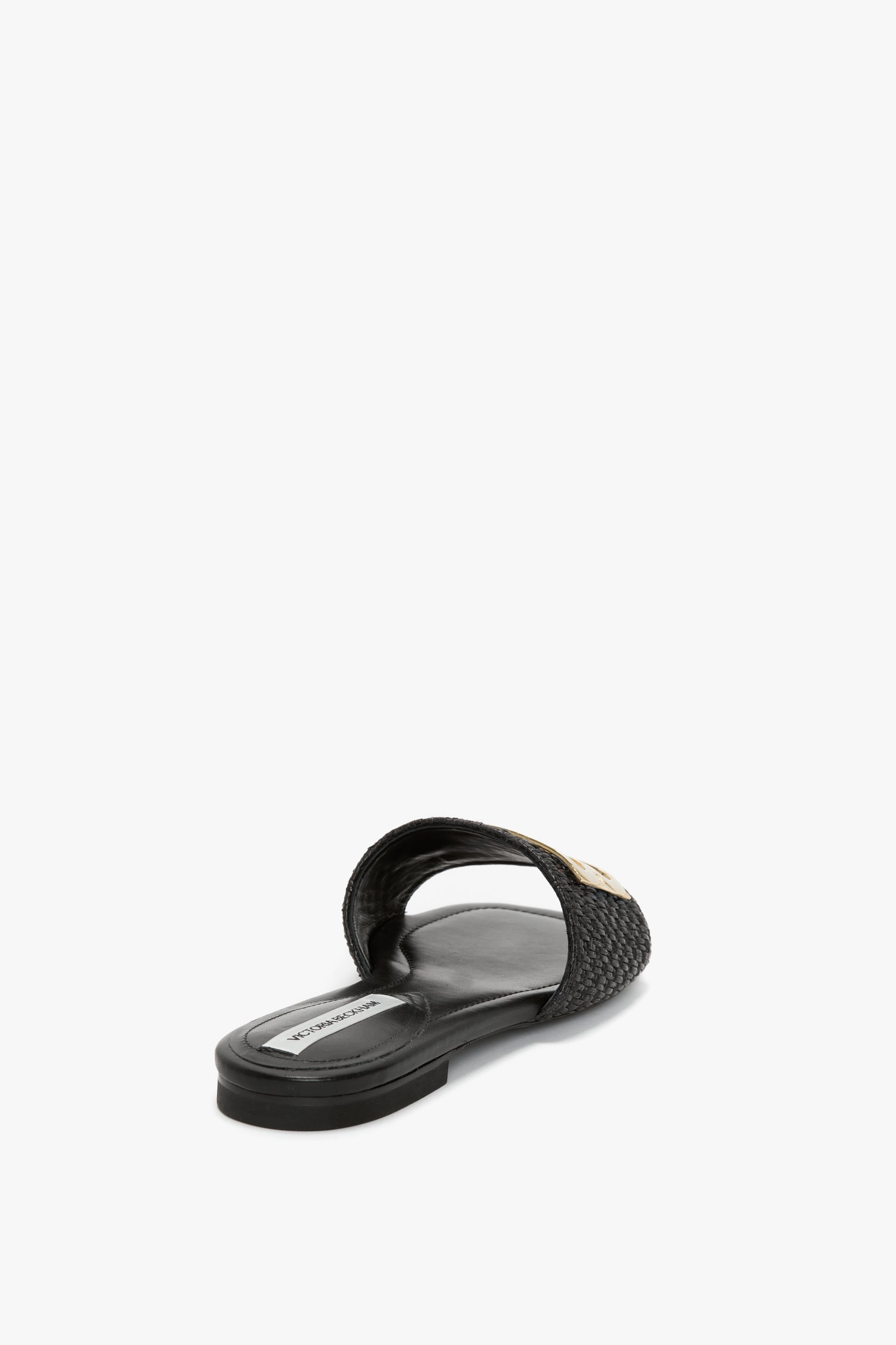 B Buckle Slide In Black Leather - 3
