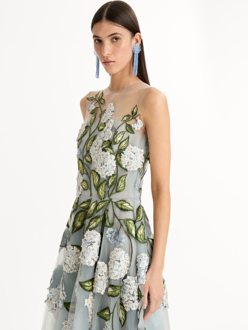 PORCELAIN FLOWER EMBROIDERED GOWN 5