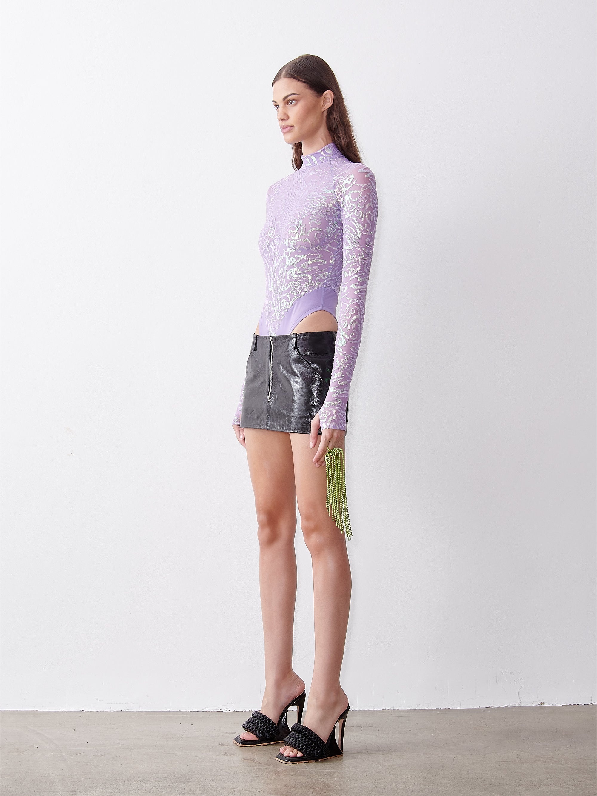ANNA NICOLE BODYSUIT LILAC SEQUIN - 3