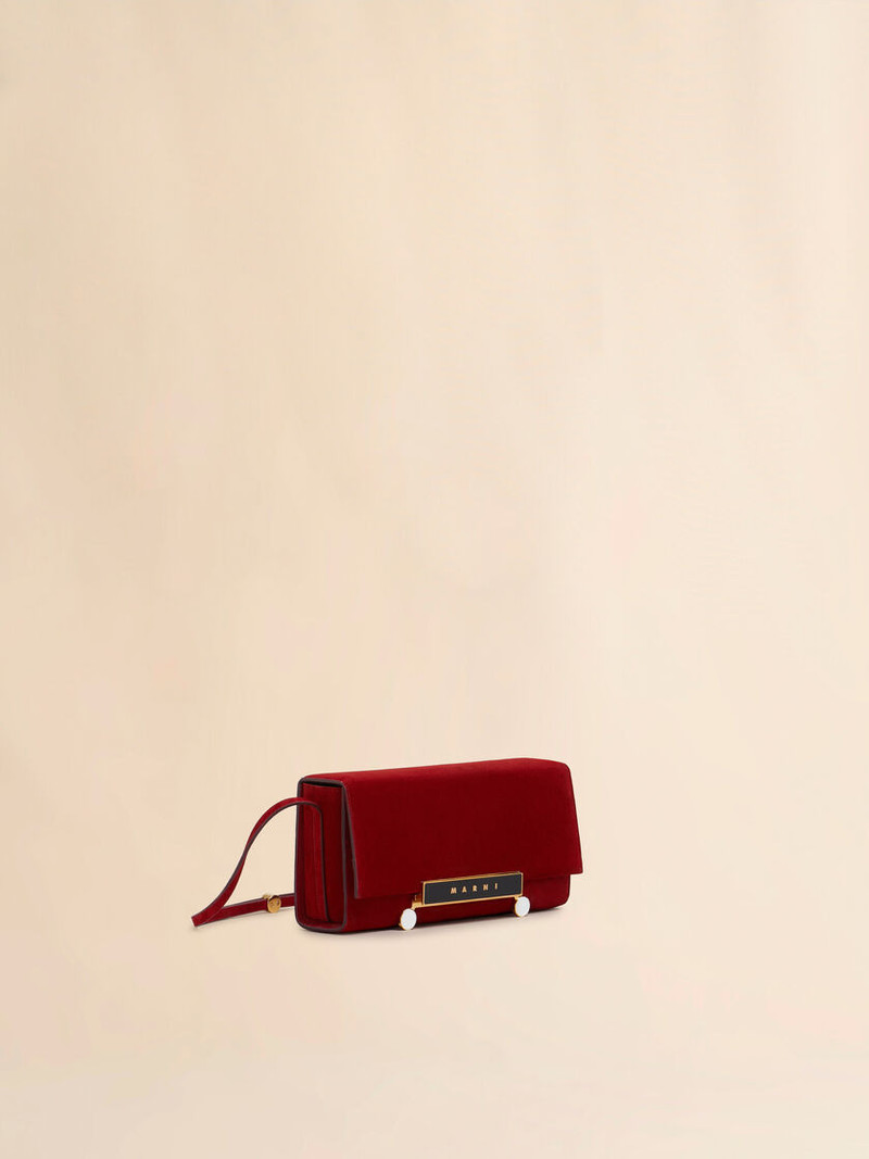 RED SUEDE VHS E/W CLUTCH 6