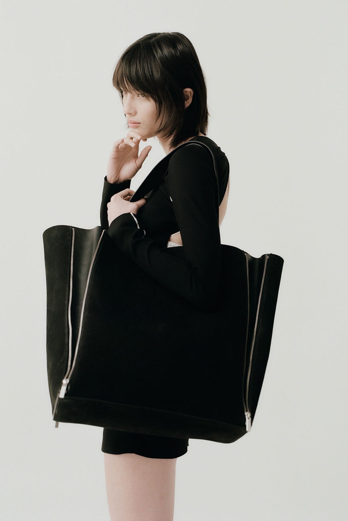 Zip Tote Bag - Black - 6