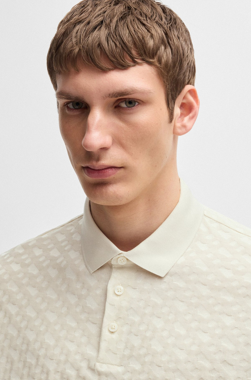 COTTON POLO SHIRT WITH TONAL MONOGRAM JACQUARD 3