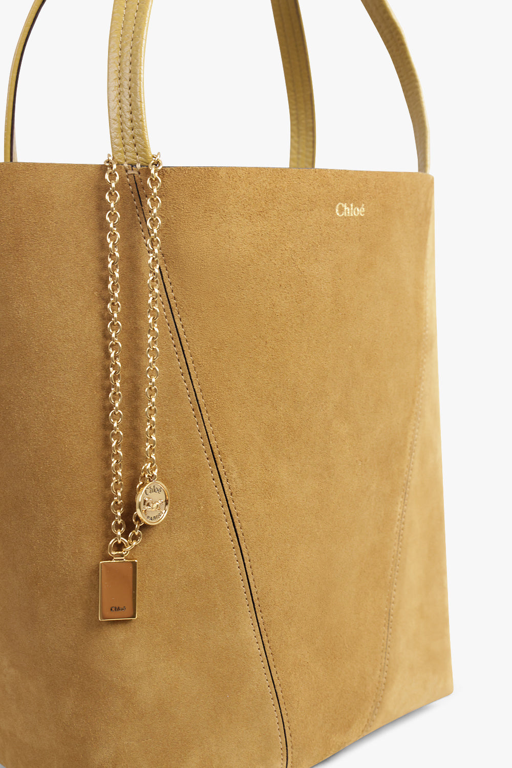 MEDIUM SUEDE SPIN BAG | GOLD KHAKI - 4