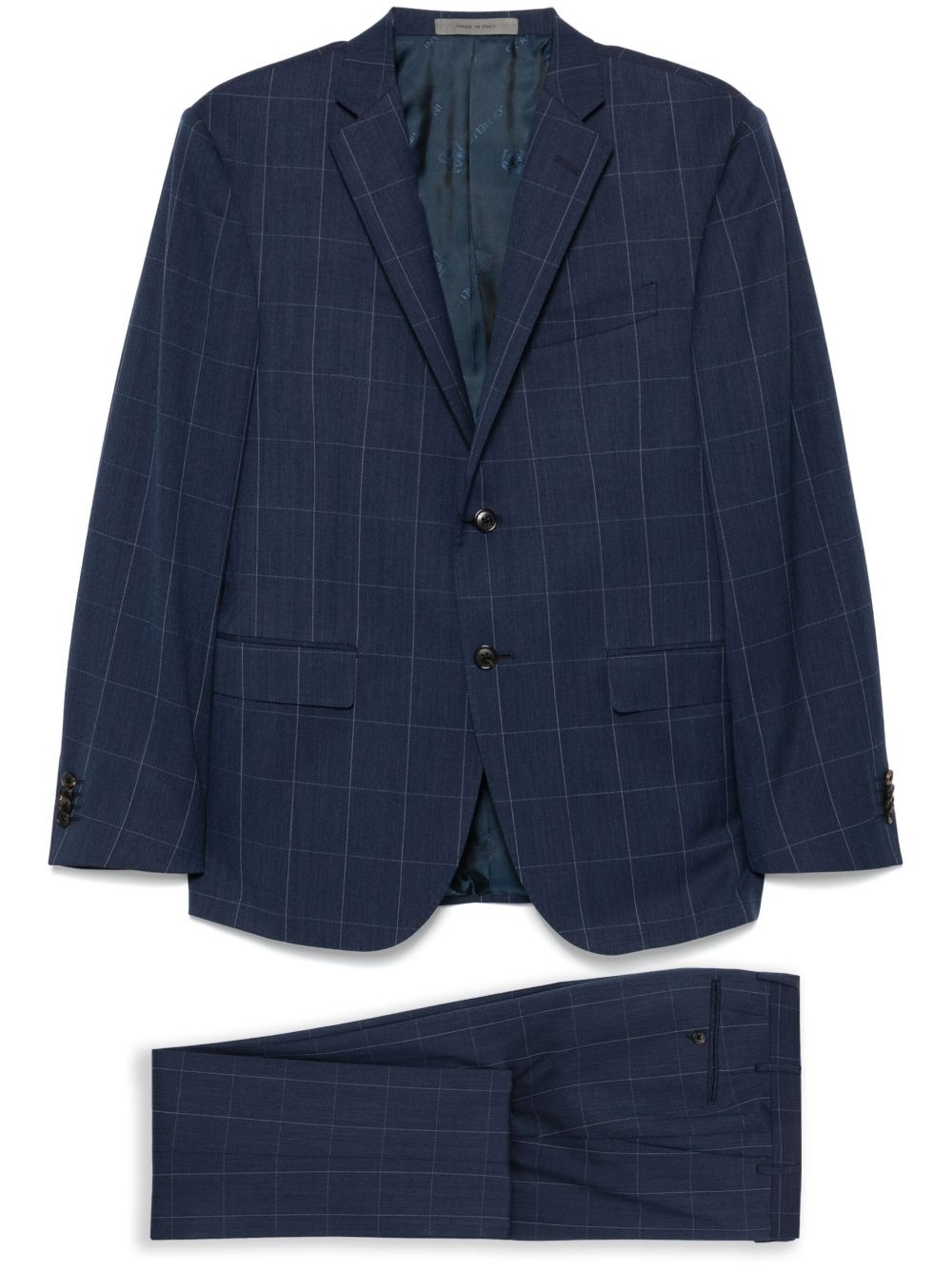 windowpane-pattern suit - 1
