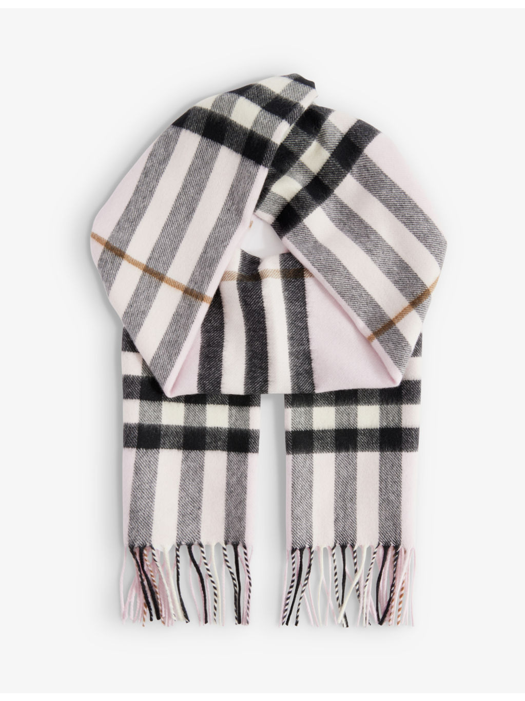 Giant Check fringed cashmere scarf - 1
