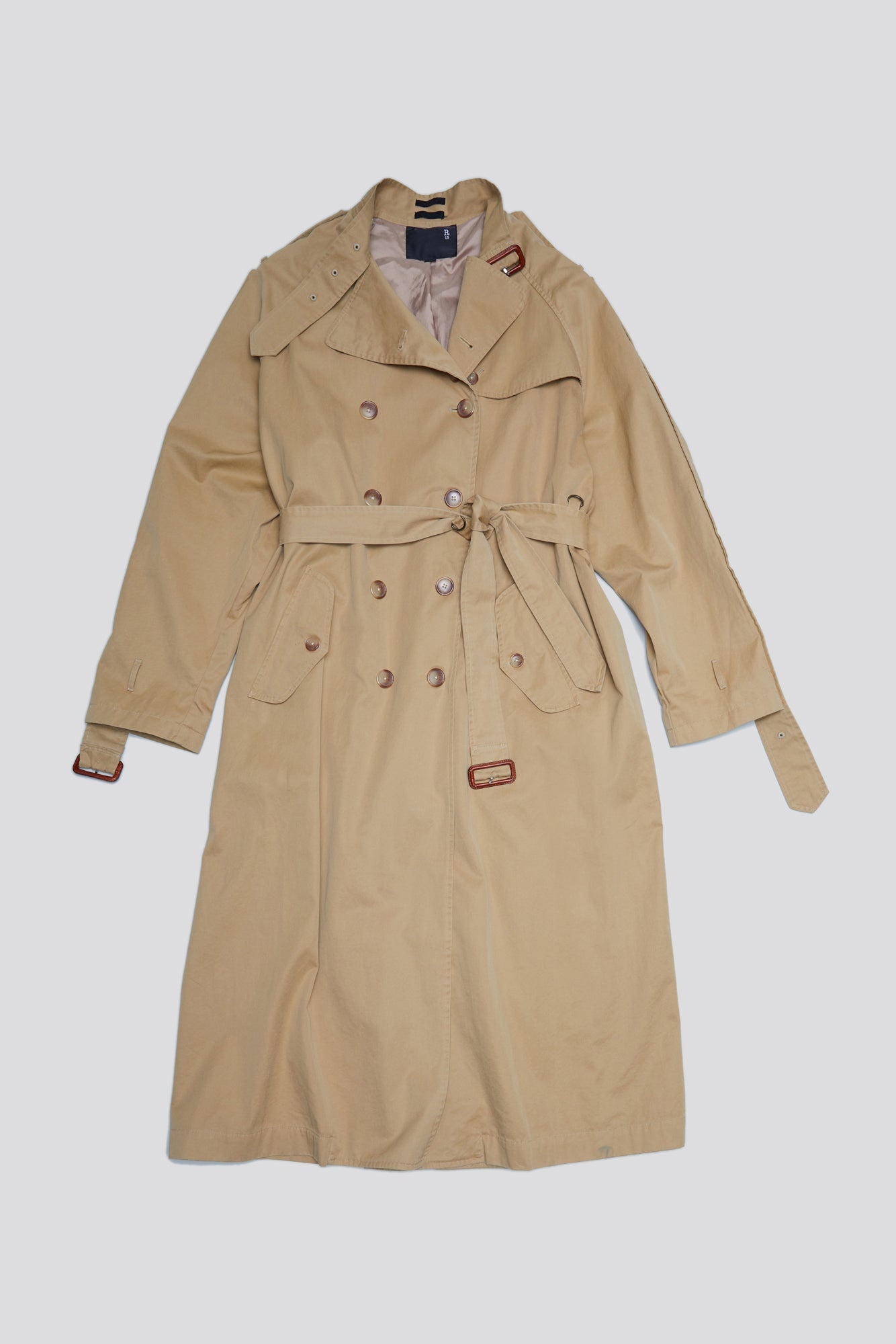 OVERSIZED DECONSTRUCTED TRENCH COAT - KHAKI