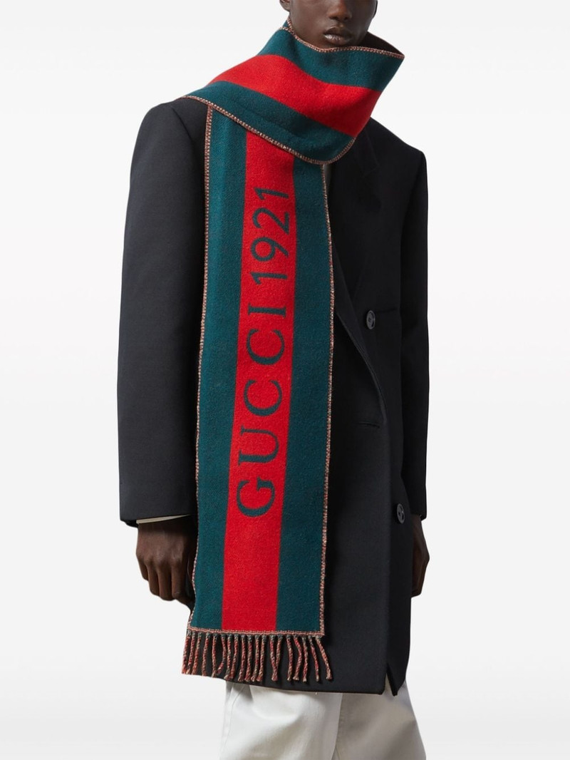 Web-stripe jacquard wool scarf 3