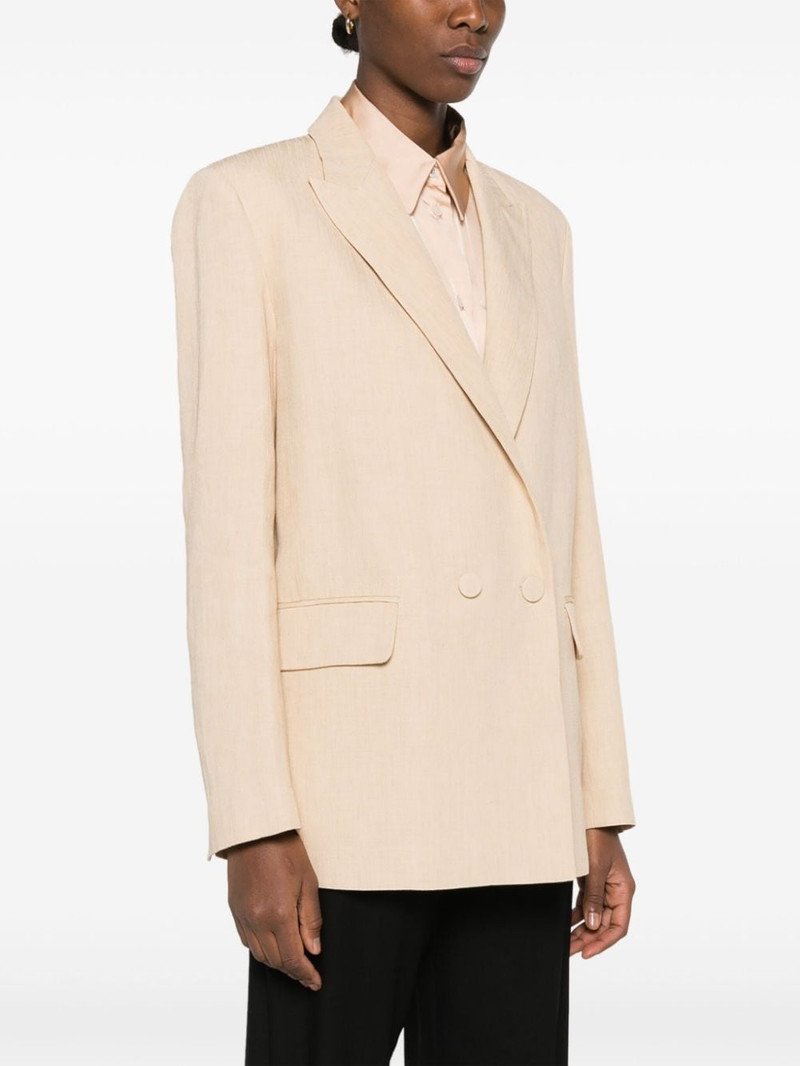 double-breasted linen blend blazer 3