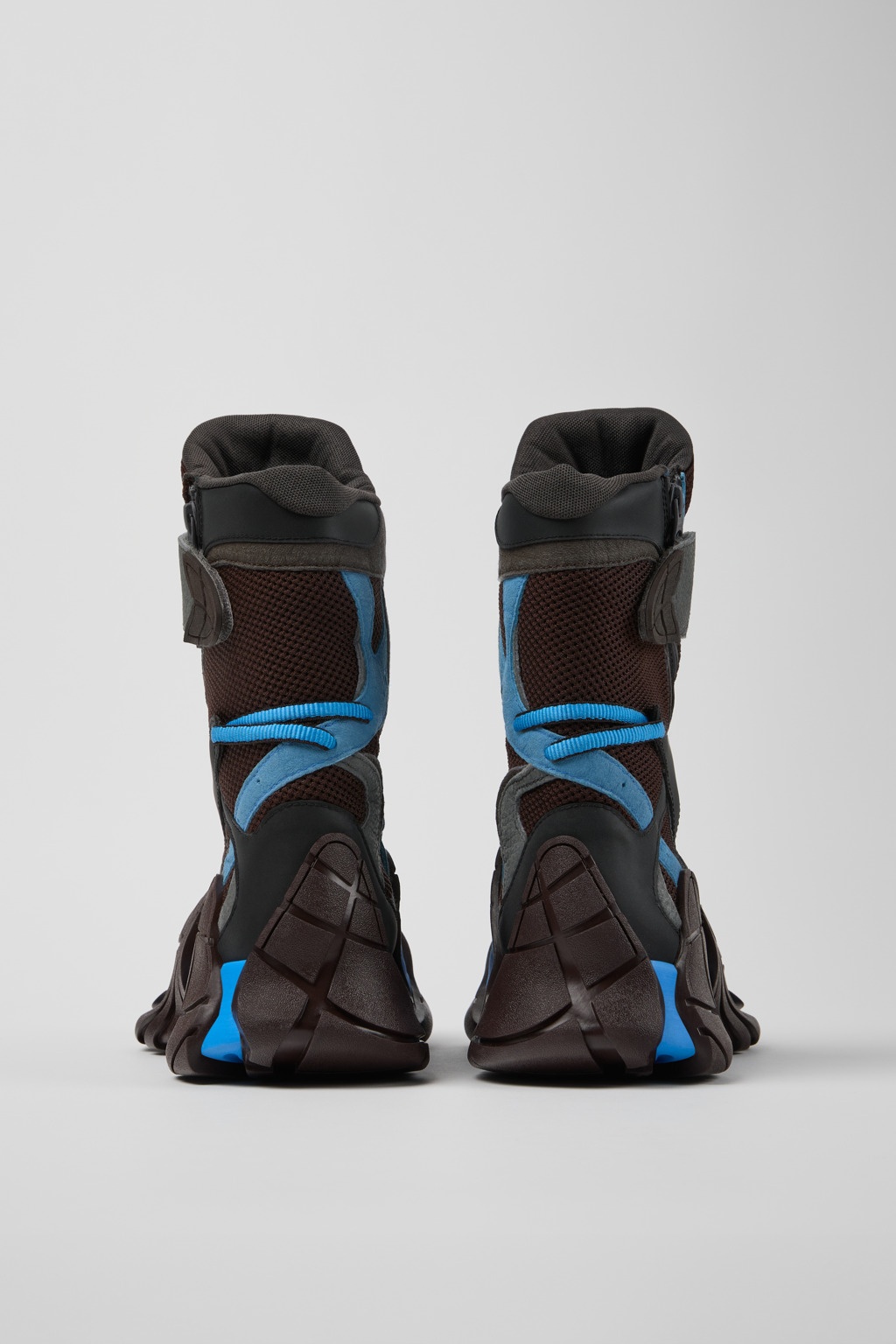 Blue and Gray Textile Boots - 3