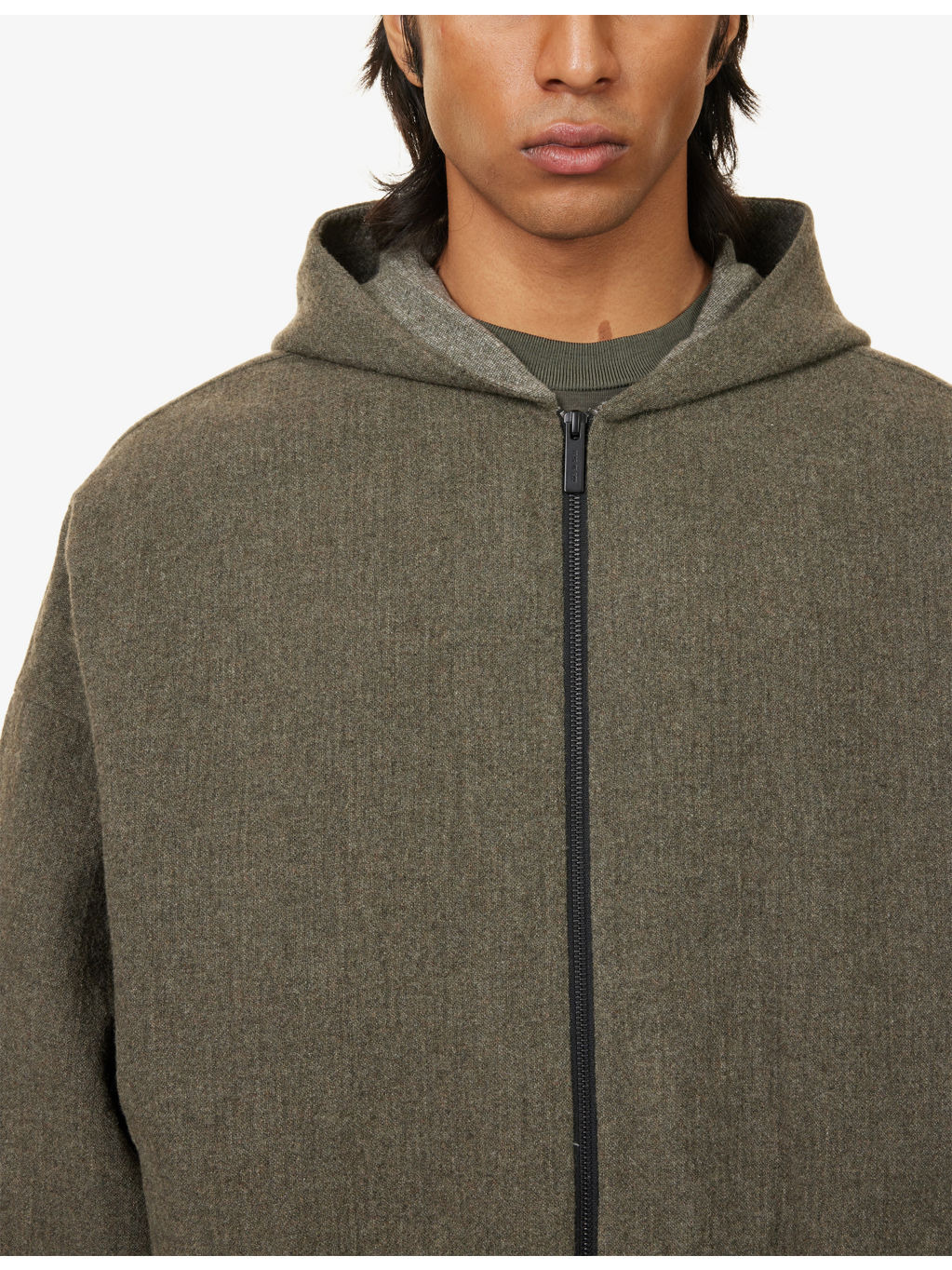 Zip Relaxed-Fit Wool-Blend Hoodie - 5