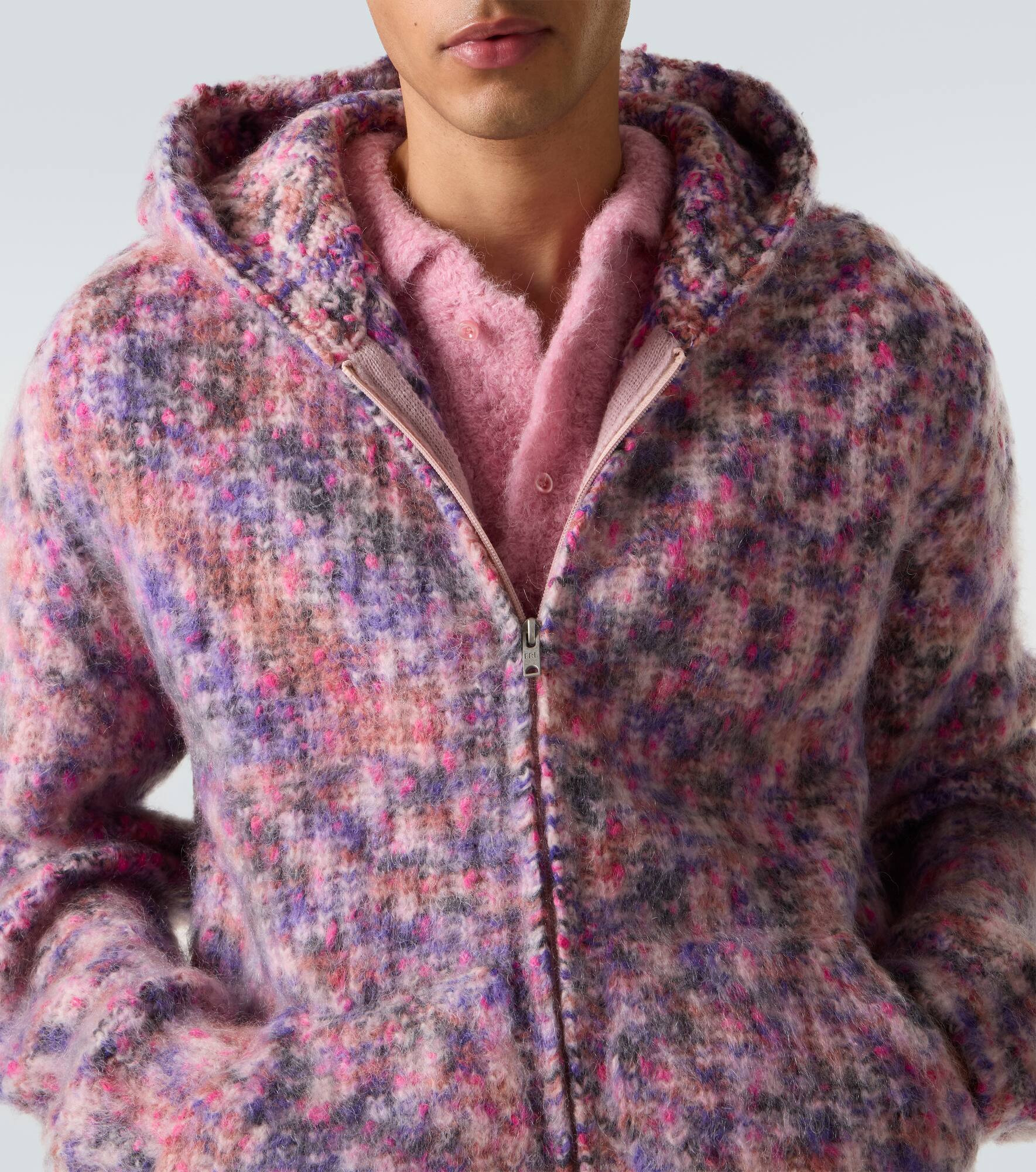 Hooded wool, mohair, and cotton-blend cardigan - 6