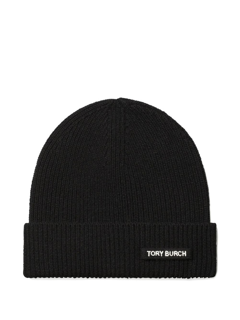 ribbed logo-detail beanie hat 1