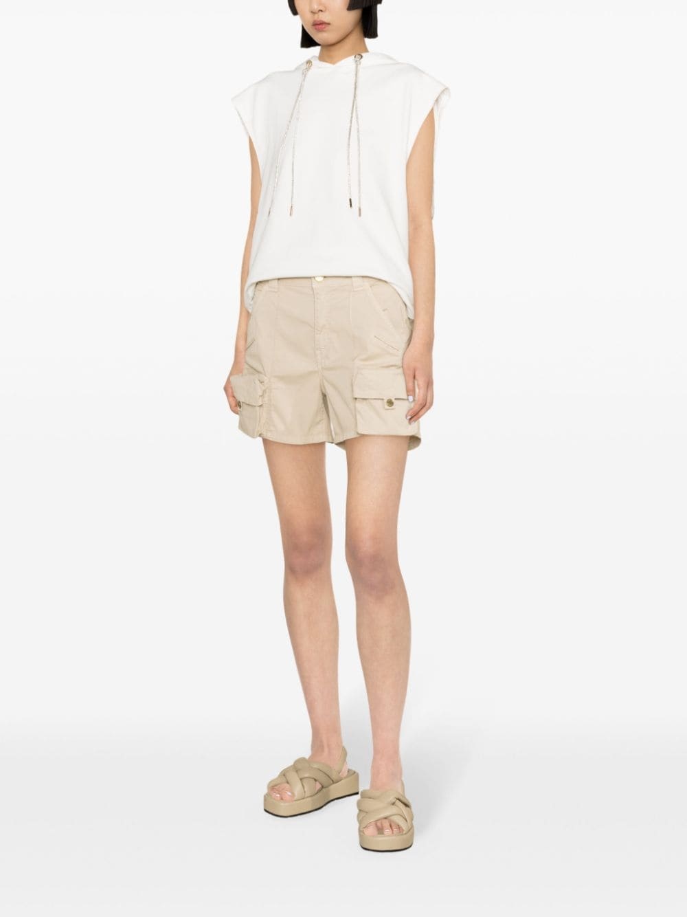 cargo cotton mini shorts - 3
