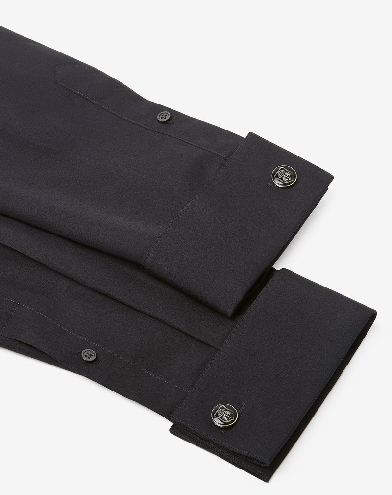 Black cotton poplin evening shirt 5