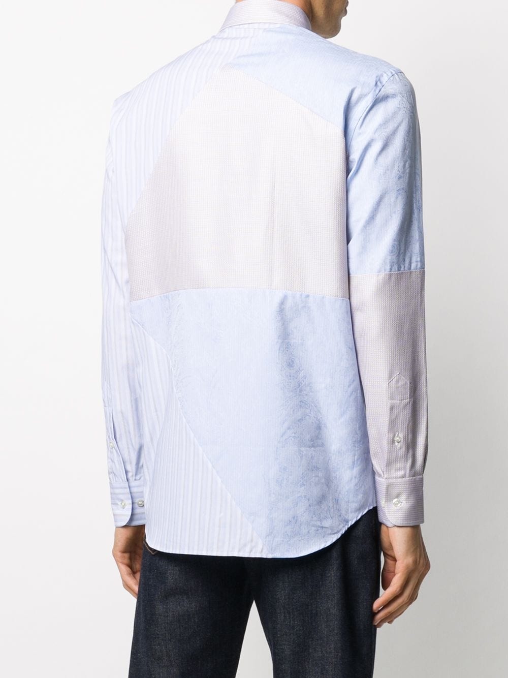 panelled button-up shirt - 4