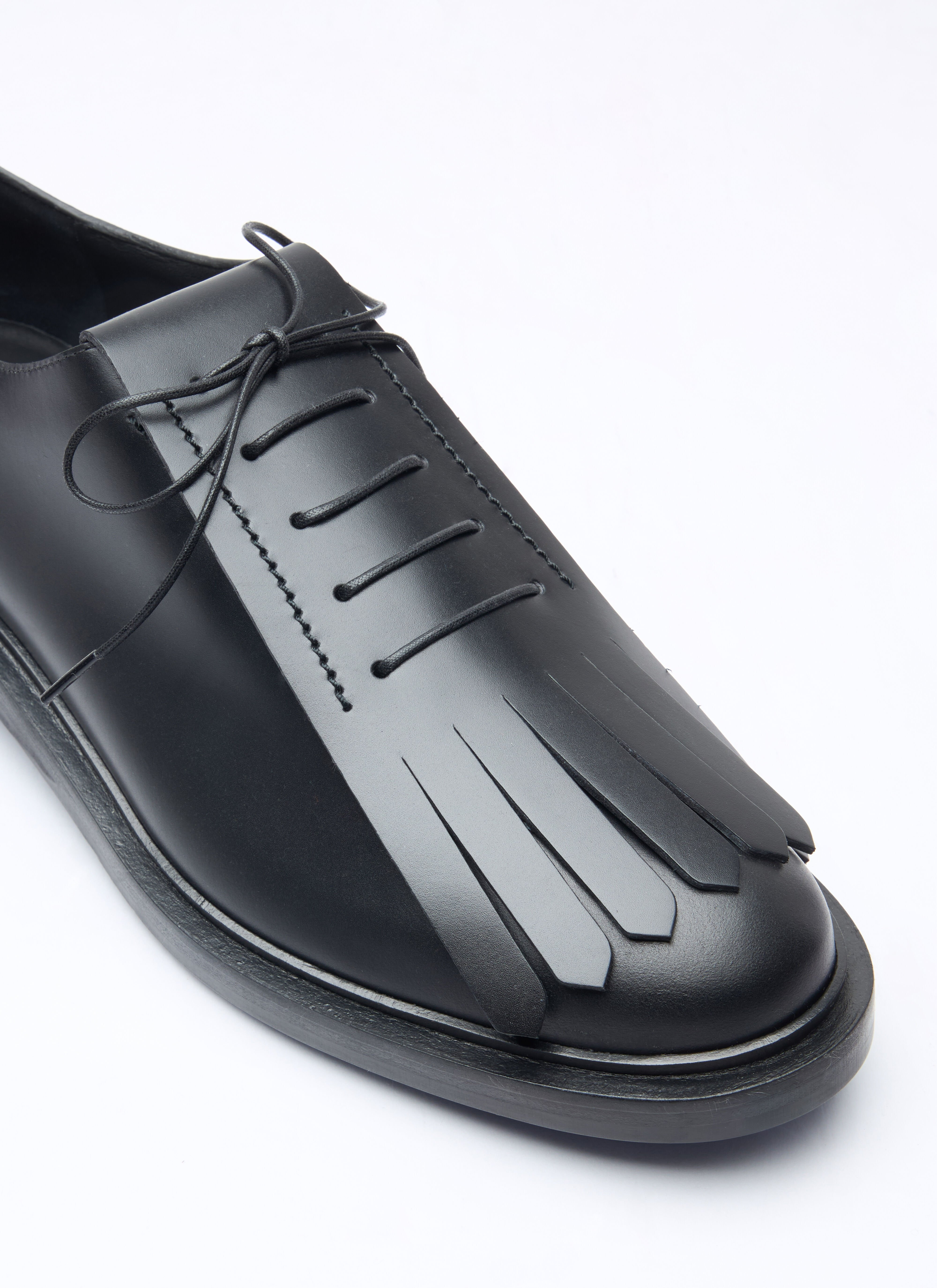 Fringed Leather Lace-Ups - 2