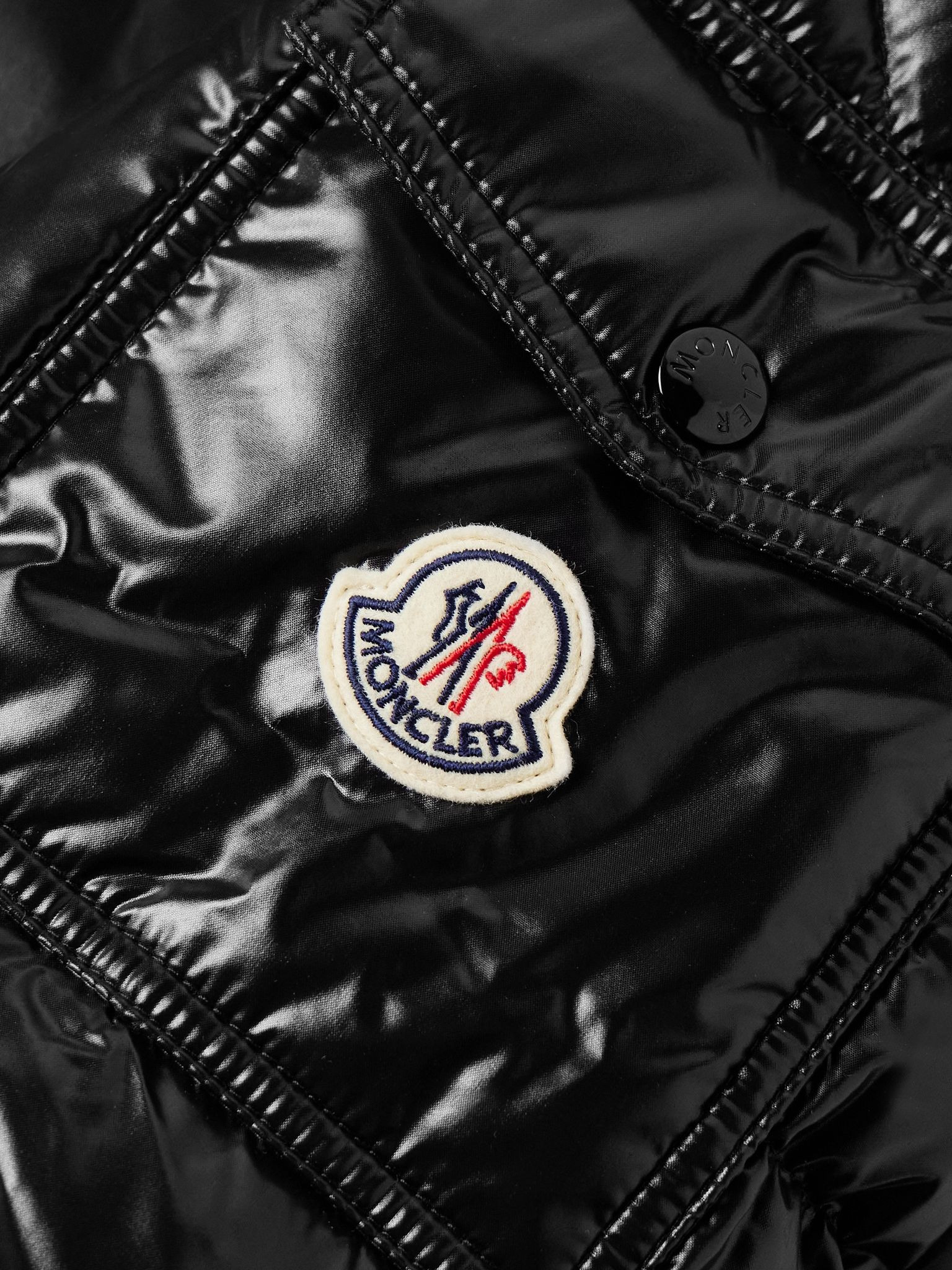 Maya Logo-Appliquéd Quilted Shell Hooded Down Jacket Black - 4