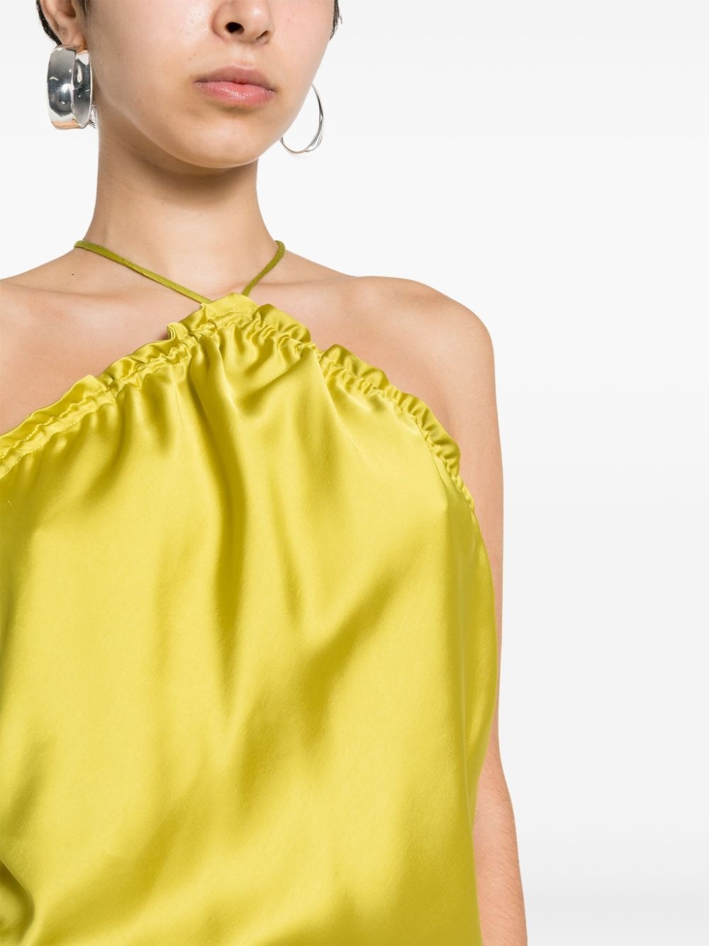 ruched satin midi dress - 5