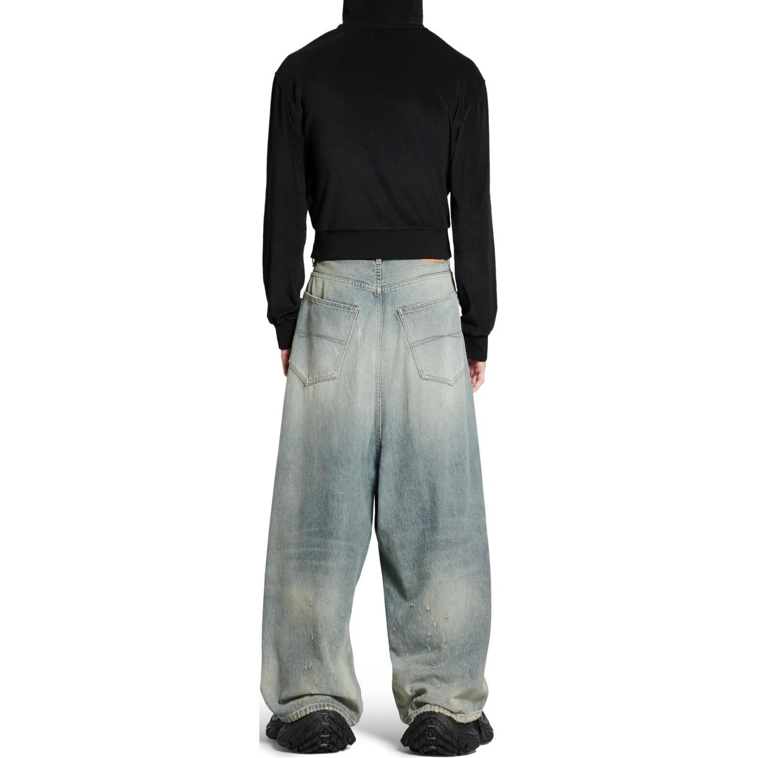 (WMNS) Balenciaga Low Crotch Pants 'Light Blue' 706652TJW952204 - 4