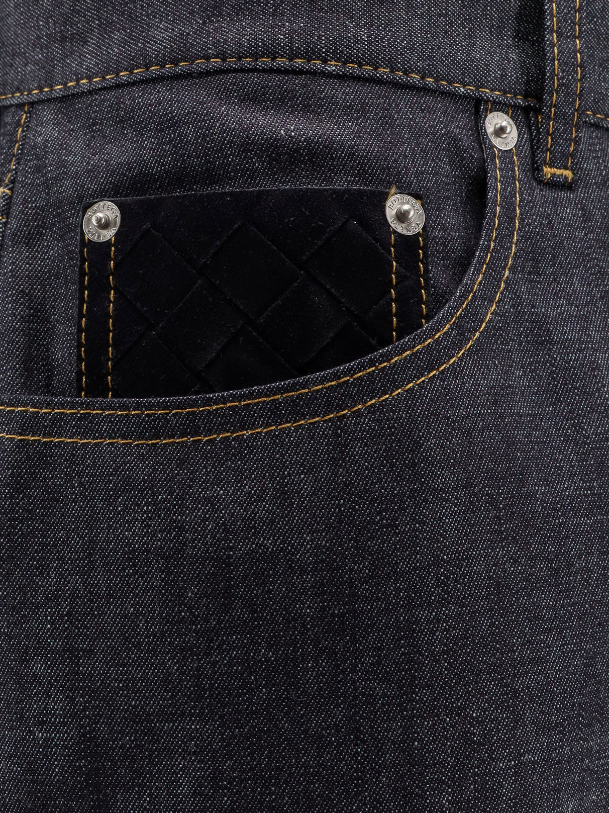 Bottega Veneta Men Indigo Wide Leg Jeans With Turn Ups - 5