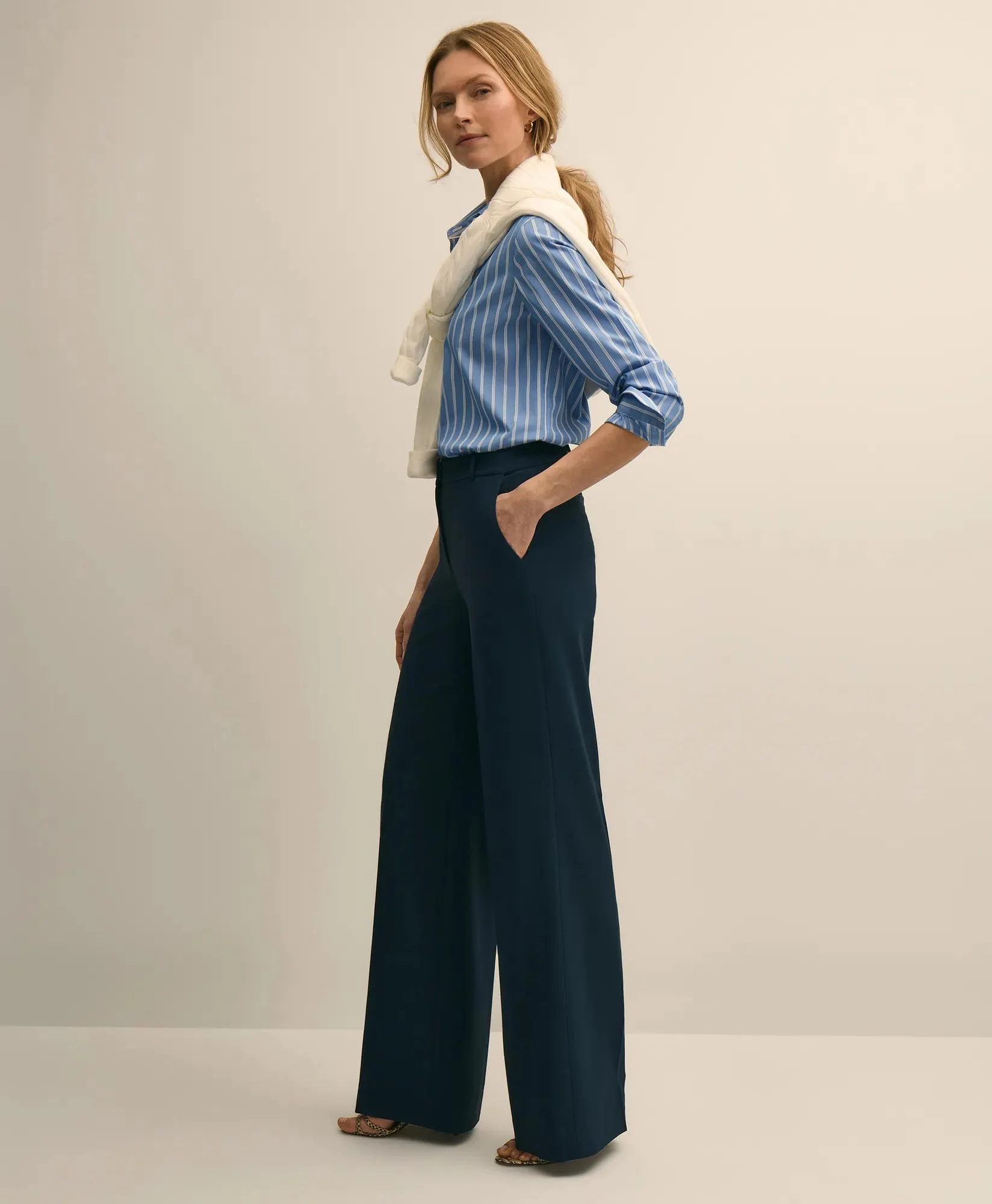 Crepe Wide-Leg Pants - 1