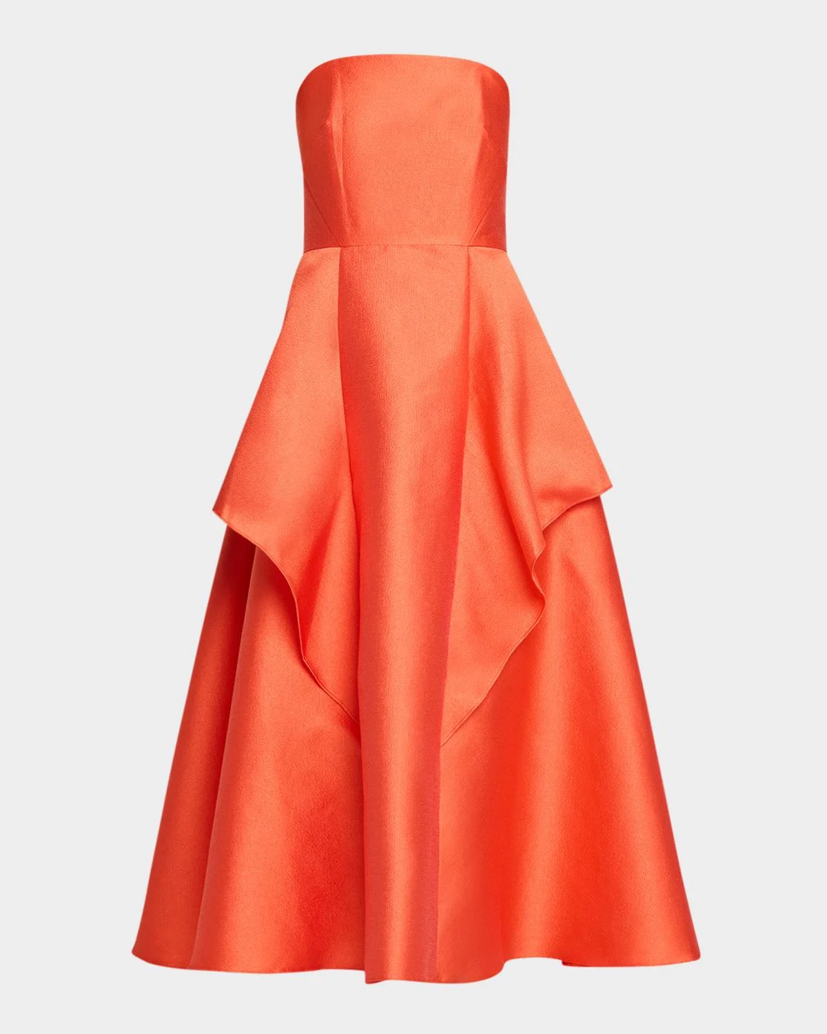 Pippa Strapless Draped Mikado Midi Dress - 1